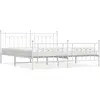 Image de vidaXL Cadre de lit avec tête et pied de lit en métal blanc 200x200 cm
