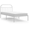 Image de vidaXL Cadre de lit avec tête de lit en métal blanc 107x203 cm
