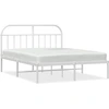 Image de vidaXL Cadre de lit avec tête de lit en métal blanc 183x213 cm