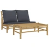 Image de vidaXL Ensemble de salon de jardin 2 pièces avec coussins gris foncé en bambou
