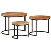 Image de vidaXL Tables d'ensemble 3 pcs. Bois massif acacia