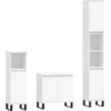 Image de vidaXL Ensemble de meubles de salle de bain 3 pièces blanc en bois composite