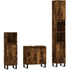 Image de vidaXL Ensemble de meubles de salle de bain 3 pièces chêne fumé bois composite