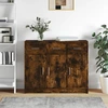 Image de vidaXL Sideboard chêne fumé 91x28x75 cm bois composite