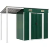 Image de vidaXL Abri de jardin avec toit traînant vert 277x107x181 cm Acier