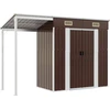 Image de vidaXL Abri de jardin avec toit traînant brun 277x107x181 cm Acier