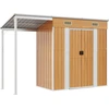 Image de vidaXL Abri de jardin avec toit traînant brun clair 277x107x181 cm acier