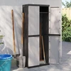 Image de vidaXL Armoire de jardin Gris et noir 65x37x165 cm PP