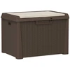 Image de vidaXL Coffre de jardin avec coussin d'assise Marron 125 L PP