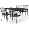 Image de vidaXL Ensemble de jardin 5 pièces anthracite acier