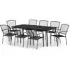 Image de vidaXL Ensemble de jardin 9 pièces anthracite acier