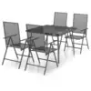 Image de vidaXL Ensemble de jardin 5 pièces anthracite acier
