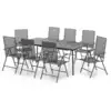 Image de vidaXL Ensemble de jardin 9 pièces anthracite acier