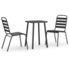 Image de vidaXL Ensemble de jardin 3 pièces anthracite acier