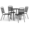 Image de vidaXL Ensemble de jardin 5 pièces anthracite acier