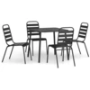 Image de vidaXL Ensemble de jardin 5 pièces anthracite acier