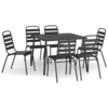 Image de vidaXL Ensemble de jardin 7 pièces anthracite acier