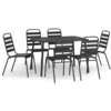 Image de vidaXL Ensemble de jardin 7 pièces anthracite acier
