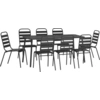 Image de vidaXL Ensemble de jardin 9 pièces anthracite acier