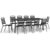 Image de vidaXL Ensemble de jardin 11 pièces anthracite acier