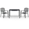 Image de vidaXL Ensemble de jardin 3 pièces anthracite acier