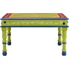 Image de vidaXL Table basse Vert Peint à la main Bois massif Mango