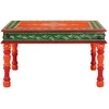Image de vidaXL Table basse orange peinte à la main en bois massif de manguier