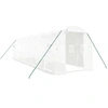 Image de vidaXL Serre avec cadre en acier blanc 16 m² 8x2x2 m