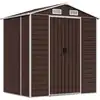 Image de vidaXL Abri de jardin brun 191x130x198 cm Acier galvanisé