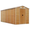 Image de vidaXL Abri de jardin brun clair 191x470x198 cm Acier galvanisé