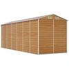 Image de vidaXL Abri de jardin brun clair 191x555x198 cm Acier galvanisé