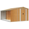 Image de vidaXL Abri de jardin brun clair 277x365,5x179 cm Acier galvanisé