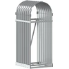 Image de vidaXL Abri pour bois de cheminée gris clair 40x45x100 cm Acier galvanisé
