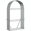 Image de vidaXL Abri pour bois de cheminée gris clair 120x45x210 cm Acier galvanisé