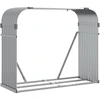 Image de vidaXL Abri pour bois de cheminée gris clair 120x45x100 cm Acier galvanisé