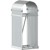 Image de vidaXL Abri pour bois de cheminée Argenté 40x45x100 cm Acier galvanisé