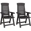 Image de vidaXL Chaises de jardin 2 pcs. Réglable Anthracite PP