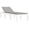 Image de vidaXL Bain de soleil avec coussins Blanc PP