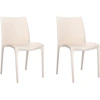 Image de vidaXL Chaises de jardin 2 pcs. Crème 50x46x80 cm Polypropylène