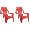 Image de vidaXL Chaises de jardin pour enfants 2 pcs. Rouge 37x34x44 cm PP aspect bois