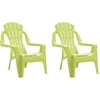 Image de vidaXL Chaises de jardin pour enfants 2 pcs. Vert 37x34x44 cm PP aspect bois