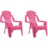 Image de vidaXL Chaises de jardin pour enfants 2 pcs. Rose 37x34x44 cm PP aspect bois