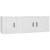 Image de vidaXL Ensemble de 2 armoires TV blanc en bois composite