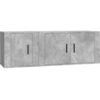 Image de vidaXL Ensemble d'armoires TV 2 pièces gris béton Bois composite