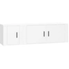 Image de vidaXL Ensemble de 2 armoires TV blanc en bois composite
