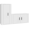 Image de vidaXL Ensemble de 2 armoires TV blanc en bois composite