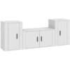 Image de vidaXL Ensemble de meubles TV 3 pièces blanc en bois composite