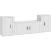 Image de vidaXL Ensemble de meubles TV 3 pièces blanc en bois composite