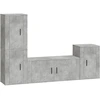Image de vidaXL Ensemble d'armoires TV 4 pièces gris béton Bois composite