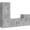 Image de vidaXL Ensemble d'armoires TV 4 pièces gris béton Bois composite